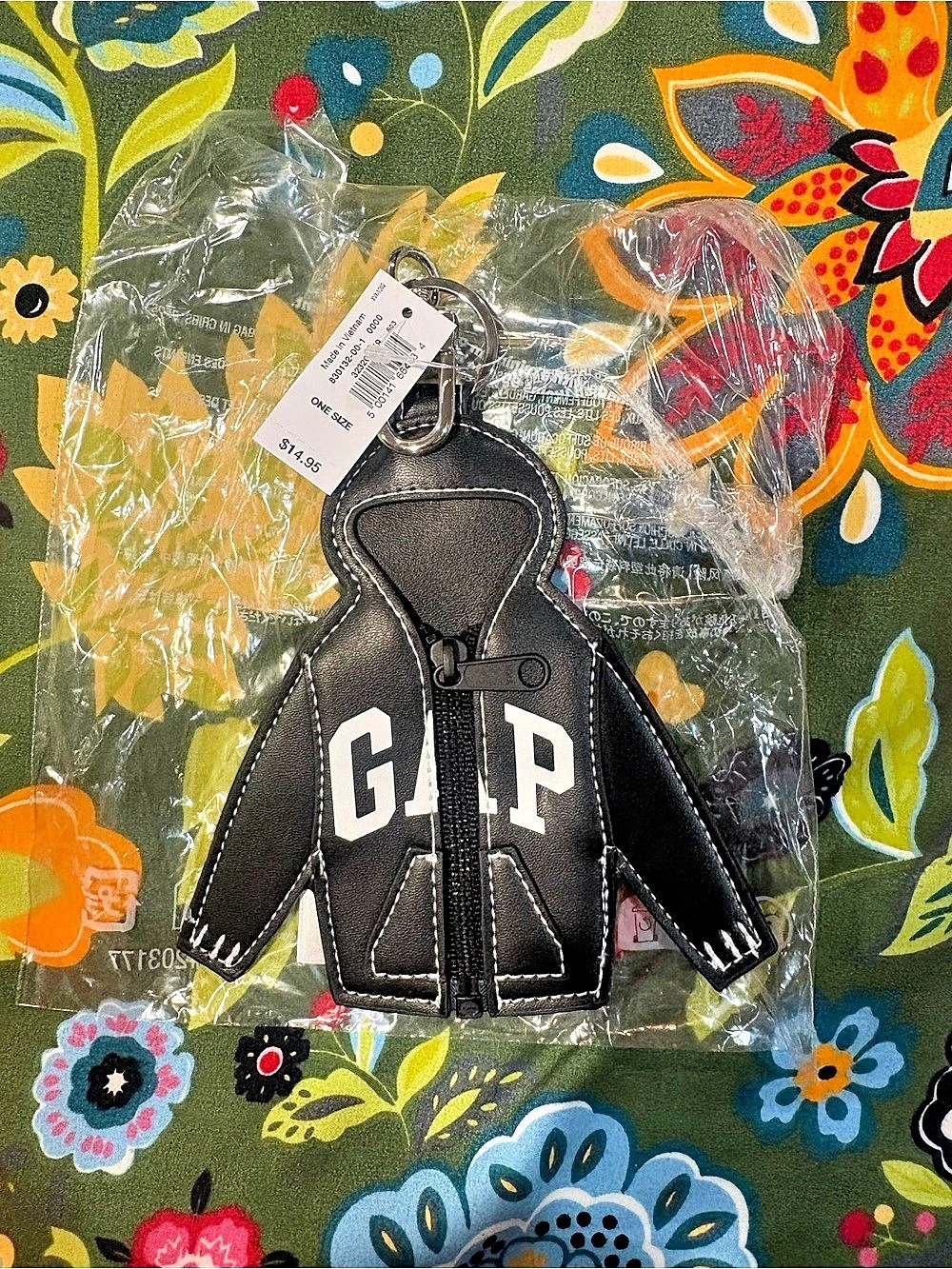 GAP Logo Hoodie Bag Charm Keychain Black